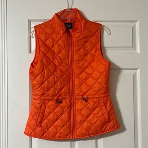Luii sleeveless puffy Orange vest size small.